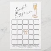 Moderne minimalistische bruids bingo Prosecco spel (Voorkant)