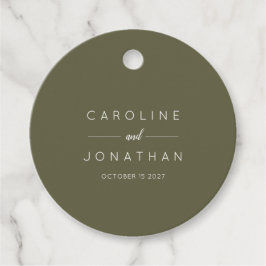 Moderne minimalistische bruidsbruidjes bedankjes labels