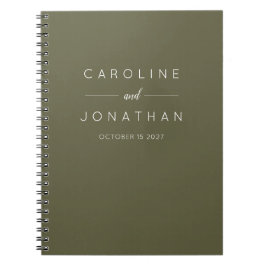 Moderne minimalistische bruidsbruidjes notitieboek