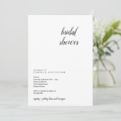 Moderne & minimalistische bruidsdouche uitnodiging (Staand voorkant)