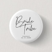Moderne minimalistische bruidsstam ronde button 3,2 cm (Voorkant)