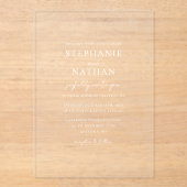 Moderne minimalistische bruiloft acryl uitnodigingen (Voorkant)