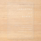 Moderne minimalistische bruiloft acryl uitnodigingen (Voorkant)