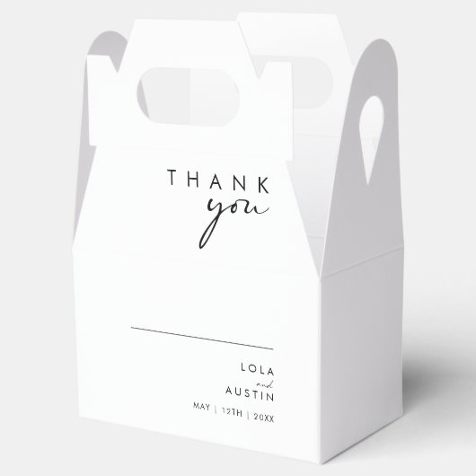 Moderne minimalistische bruiloft bedankdoosjes (Geopend)
