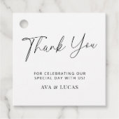 Moderne minimalistische bruiloft Bedankt Square Bedankjes Labels (Voorkant)
