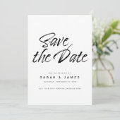 Moderne minimalistische bruiloft bespaart datum save the date (Staand voorkant)