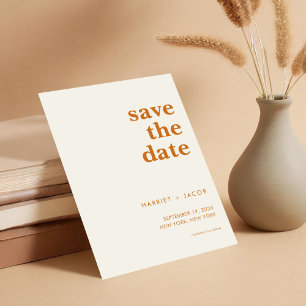 Moderne minimalistische bruiloft bespaart datum save the date