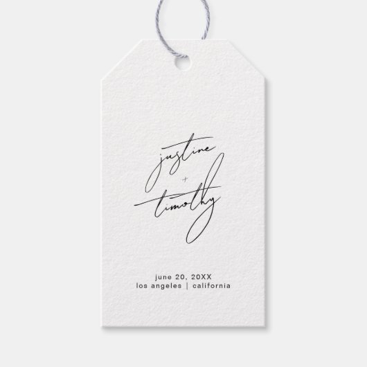 Moderne minimalistische bruiloft cadeaulabel (Voorkant)