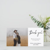 Moderne minimalistische bruiloft dank u fotokaart bedankkaart (Staand voorkant)