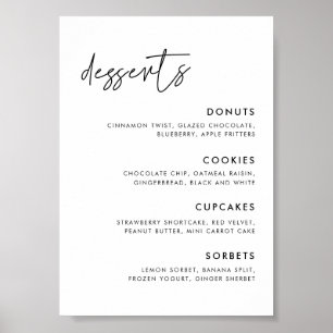 Moderne minimalistische bruiloft Dessert Bar teken Poster
