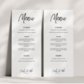Moderne minimalistische bruiloft diner menu Kaarte