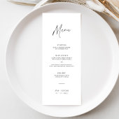 Moderne minimalistische bruiloft drie gangen diner menu