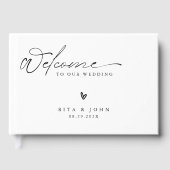 Moderne minimalistische bruiloft Folie gastenboek (Voorkant)