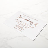 Moderne, minimalistische bruiloft folie uitnodiging (Gedraaid)