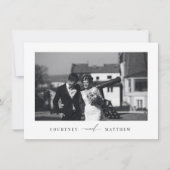 Moderne, minimalistische bruiloft Foto bedankt (Voorkant)