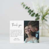 Moderne, minimalistische bruiloft foto bedankt briefkaart (Staand voorkant)