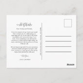 Moderne, minimalistische bruiloft foto bedankt briefkaart (Achterkant)