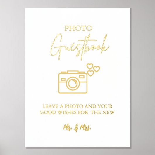 Moderne minimalistische bruiloft foto Gastenboek t (Voorkant)