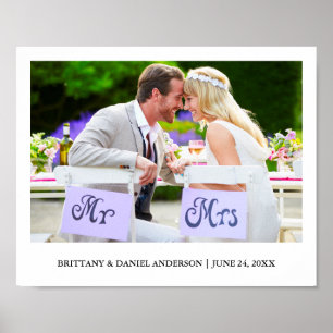 Moderne minimalistische bruiloft foto poster