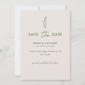 Moderne minimalistische bruiloft foto save the date (Voorkant)