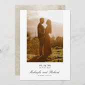 Moderne minimalistische bruiloft foto save the date (Voorkant / Achterkant)