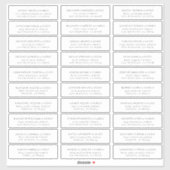 Moderne minimalistische bruiloft gastnamen Adres Sticker (Vel)