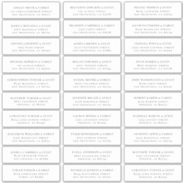Moderne minimalistische bruiloft gastnamen Adres Sticker