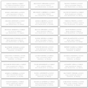 Moderne minimalistische bruiloft gastnamen Adres Sticker