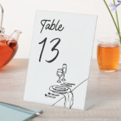 Moderne minimalistische bruiloft handgetekende taf reclamebord met voetstuk (Insitu)