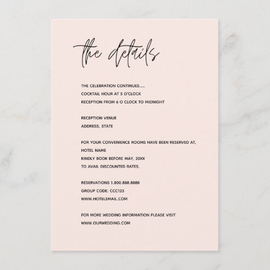 Moderne minimalistische bruiloft Kaart (Voorkant)