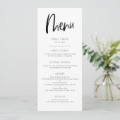 Moderne minimalistische bruiloft menu (Staand voorkant)