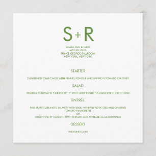 Moderne minimalistische bruiloft menu Kaart