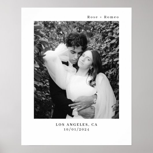 Moderne minimalistische bruiloft poster (Voorkant)