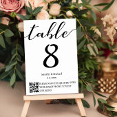 Moderne minimalistische bruiloft QR code menu en Kaart