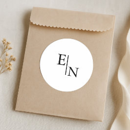 Moderne minimalistische bruiloft ronde sticker