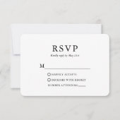 Moderne minimalistische bruiloft RSVP kaartje (Voorkant)
