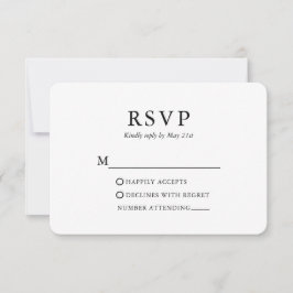 Moderne minimalistische bruiloft RSVP kaartje