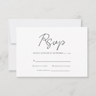 Moderne minimalistische bruiloft RSVP Kaartje
