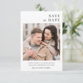 Moderne minimalistische bruiloft save the date (Staand voorkant)