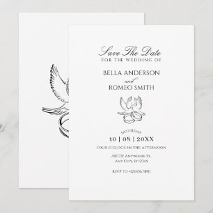 Moderne minimalistische bruiloft save the date