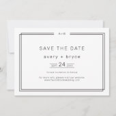 Moderne minimalistische bruiloft Save the Date / A (Voorkant)
