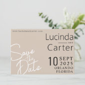 Moderne, minimalistische bruiloft Save the Date ka Kaart (Staand voorkant)