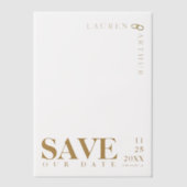 Moderne minimalistische bruiloft Save the Date Ove Vellum Uitnodigingen (Voorkant)