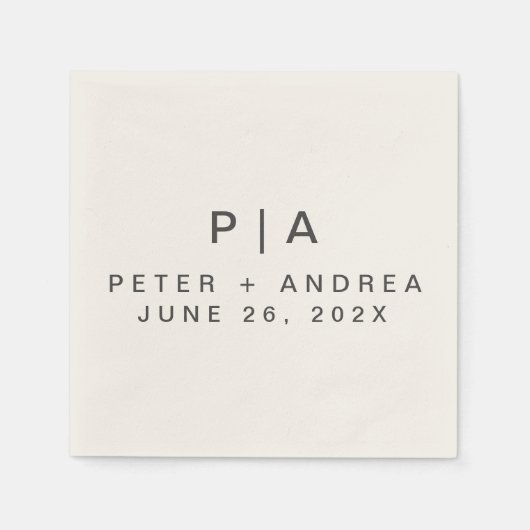 Moderne minimalistische bruiloft servet (Voorkant)