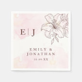 Moderne minimalistische bruiloft servet (Voorkant)