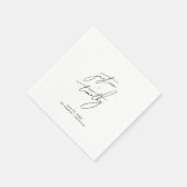 Moderne minimalistische bruiloft servet (Hoek)