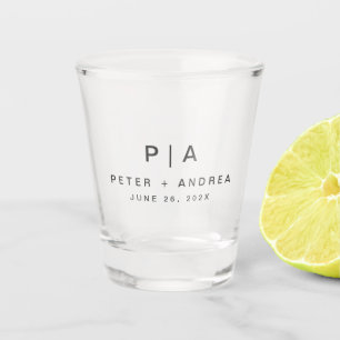 Moderne minimalistische bruiloft shot glas