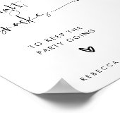 Moderne minimalistische bruiloft snack station tek poster (Hoek)