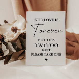 Moderne minimalistische bruiloft Tattoo Party teke Reclamebord Met Voetstuk