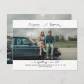 Moderne minimalistische bruiloft uitnodiging (Voorkant / Achterkant)